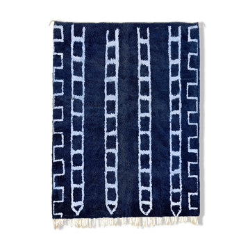Tapis marocain moderne bleu