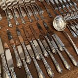 Silver-plated metal cutlery in Louis XV style