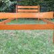single bed in blond oak from the 50s and 60s