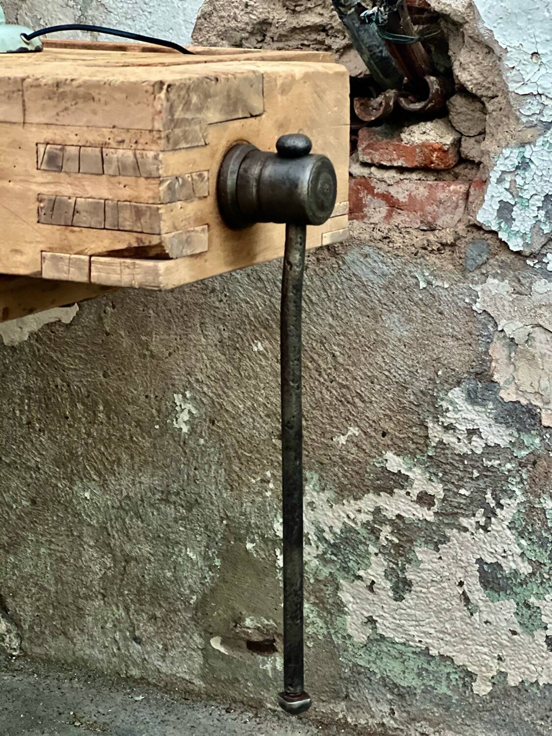 Industrial workbench with cast iron base