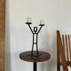 Vintage wrought iron anthropomorphic candle holder