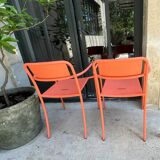 Tolix patio coral chairs