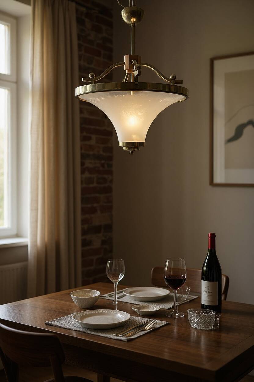 Art Deco Chrome and Murano Glass Pendant Light, Italy, 1950s