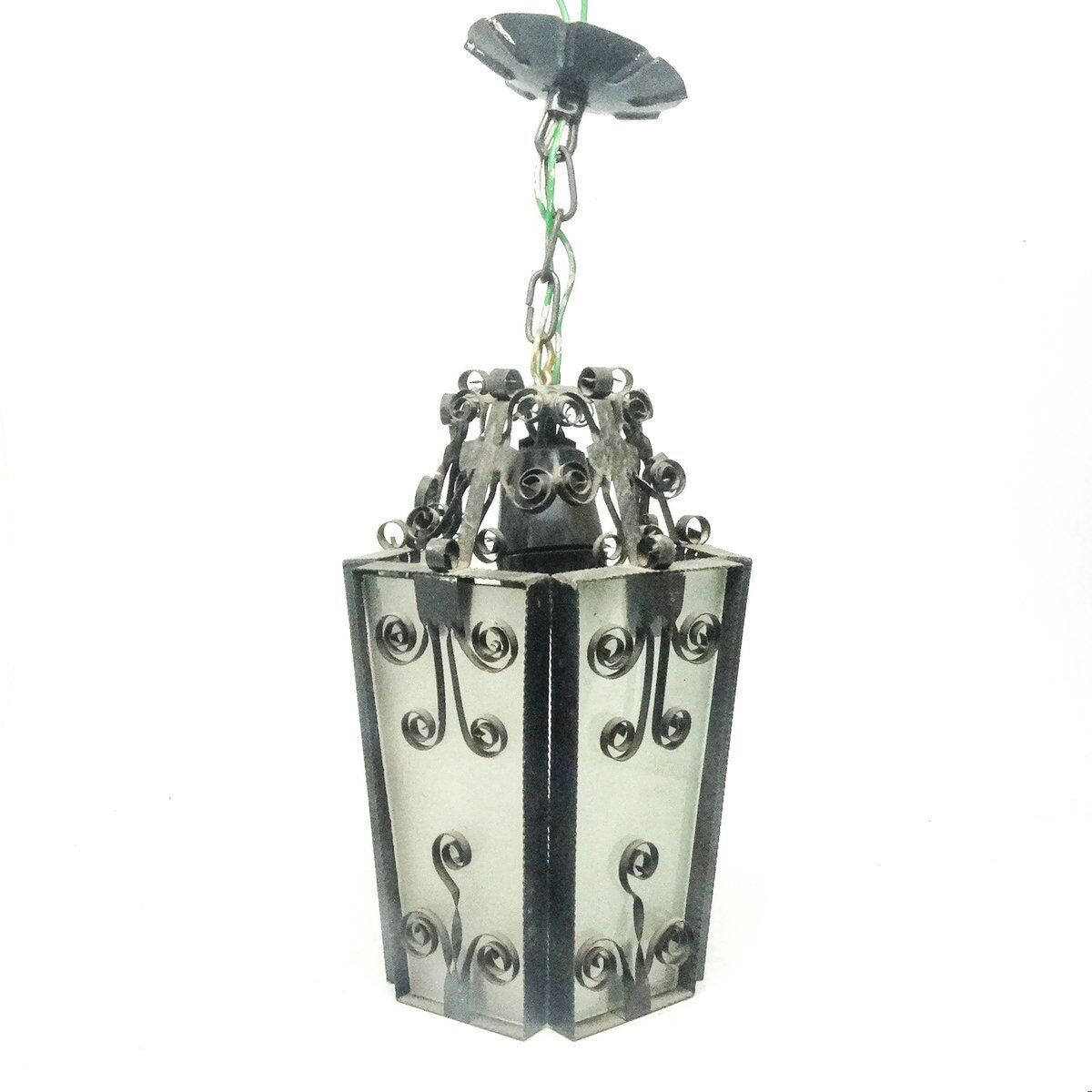 Lampe à pendentif brutaliste, Pologne, années 1970