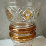 Bohemian crystal vase crystal size yellow color