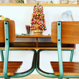 Double school desk from the 1950s