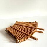 VINTAGE Wooden and Bamboo Fruit CUT BASKET