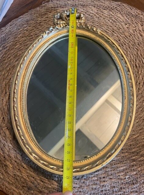 Old frame wall mirror oval gilded wood