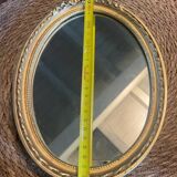 Old frame wall mirror oval gilded wood