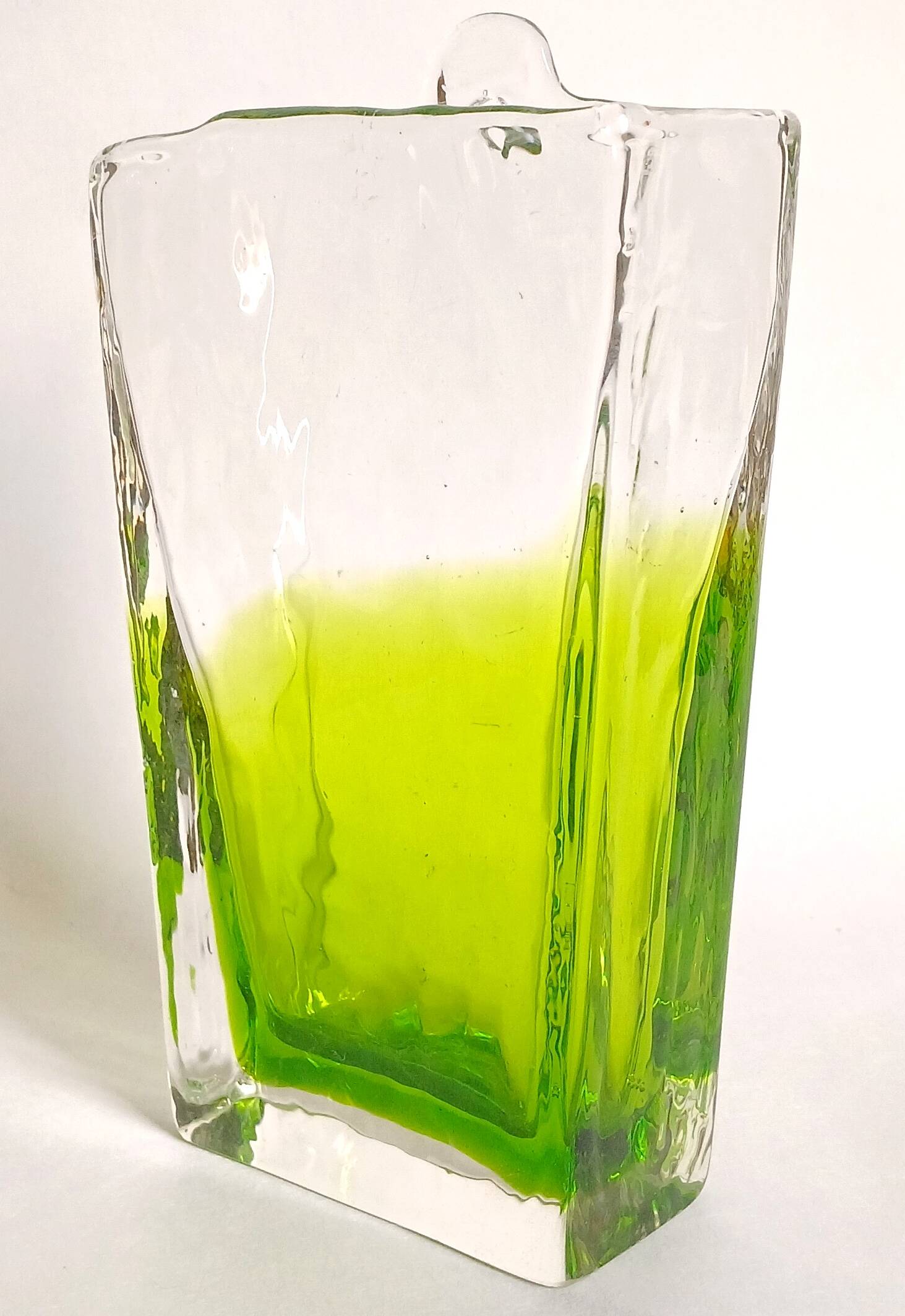 Textured glass wall vase Kumela in the style of Kaj Blomqvist, Finland circa 1960.