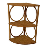 Rattan corner shelf