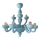 Contemporary matte light-blue murano style glass chandelier
