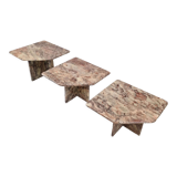 Set of 3 italian marble coffee or side tables, 1970s