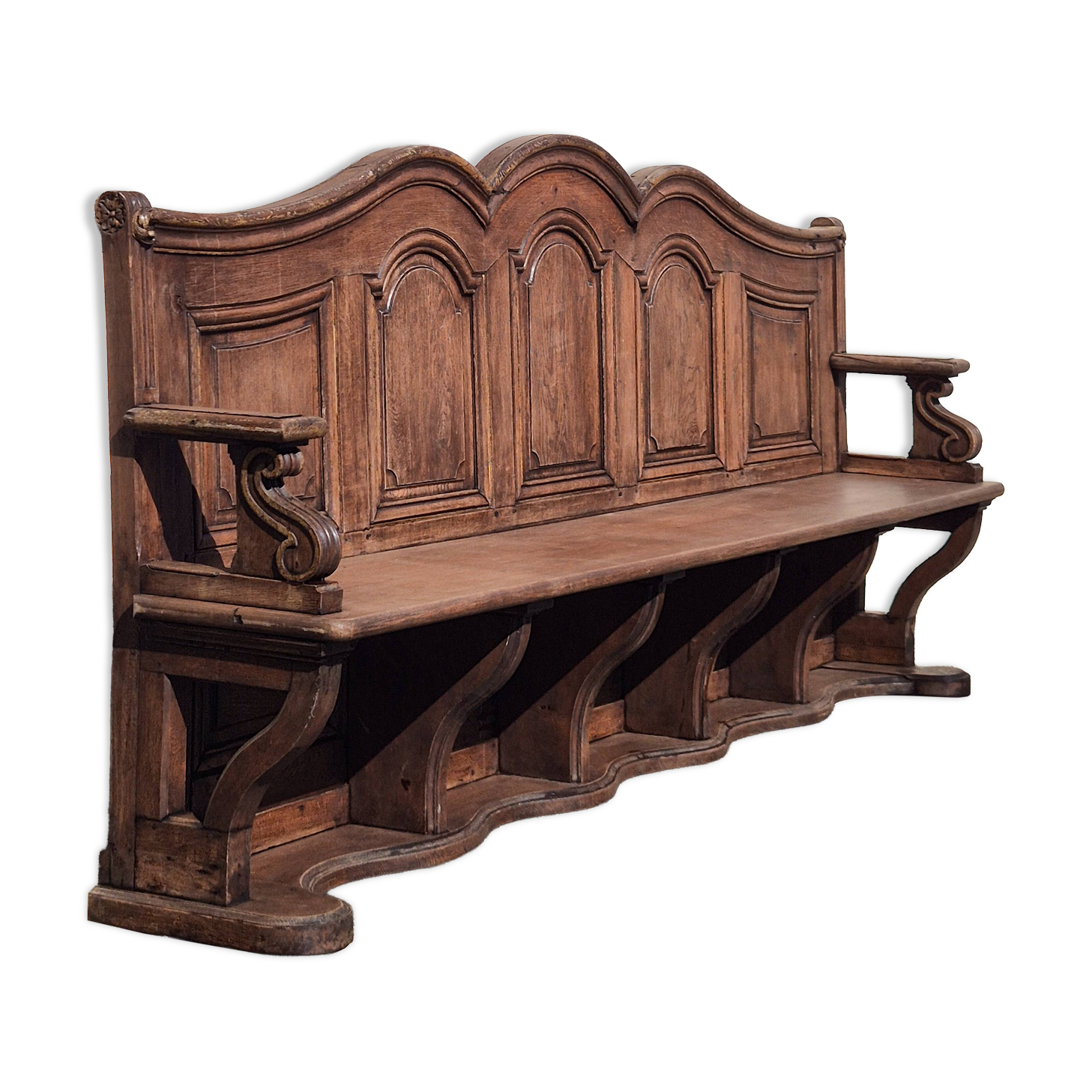 Exceptional gilded display bench.