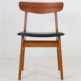 Findahl “Mosbøl” chair / 1960s / 1970s / teak / beech / skai / black / Mid Century Danish Modern Design