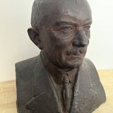 Buste d’homme en plâtre patiné – travail d’atelier, vers 1900