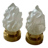 Lampes à poser flamme laiton art déco vintage