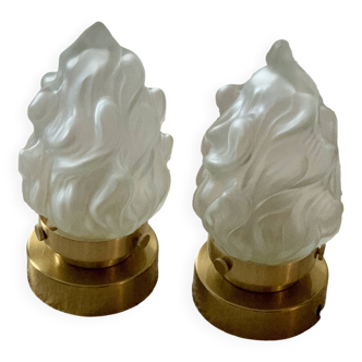 Lampes à poser flamme laiton art déco vintage