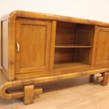 Art Deco Walnut TV Stand, 1950s, Mid-Century Modern Style