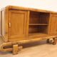 Art Deco Walnut TV Stand, 1950s, Mid-Century Modern Style