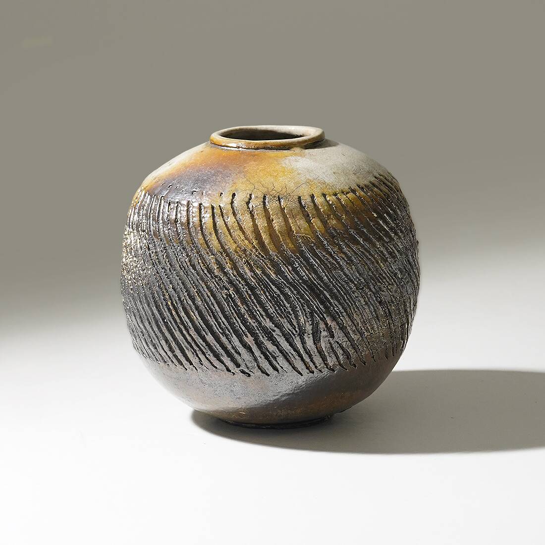 Sculptural vase in glazed ceramic, 1970s
