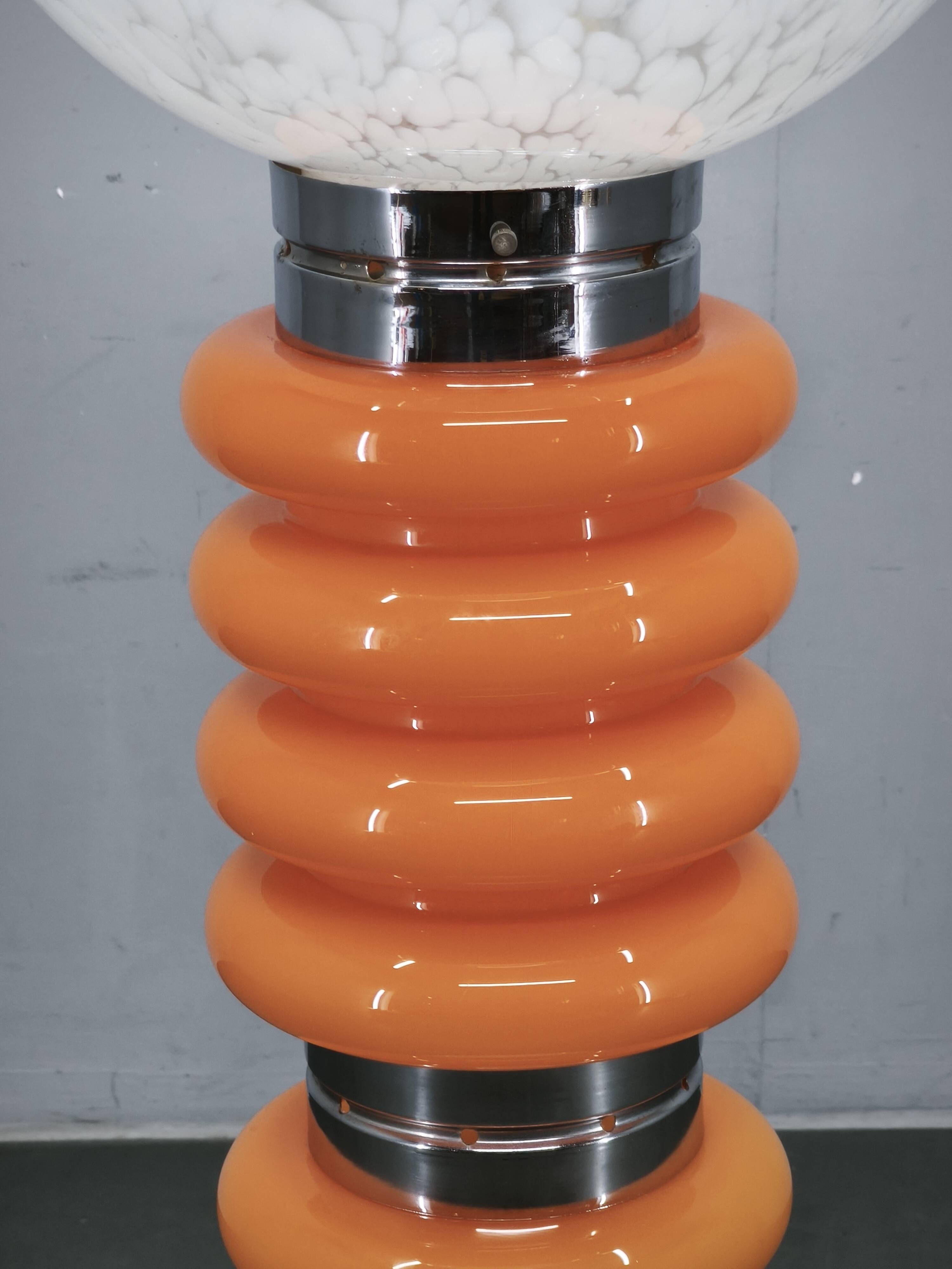 Carlo Nason pour Mazzega Lampe de sol en verre de Murano Space Age, années 1970