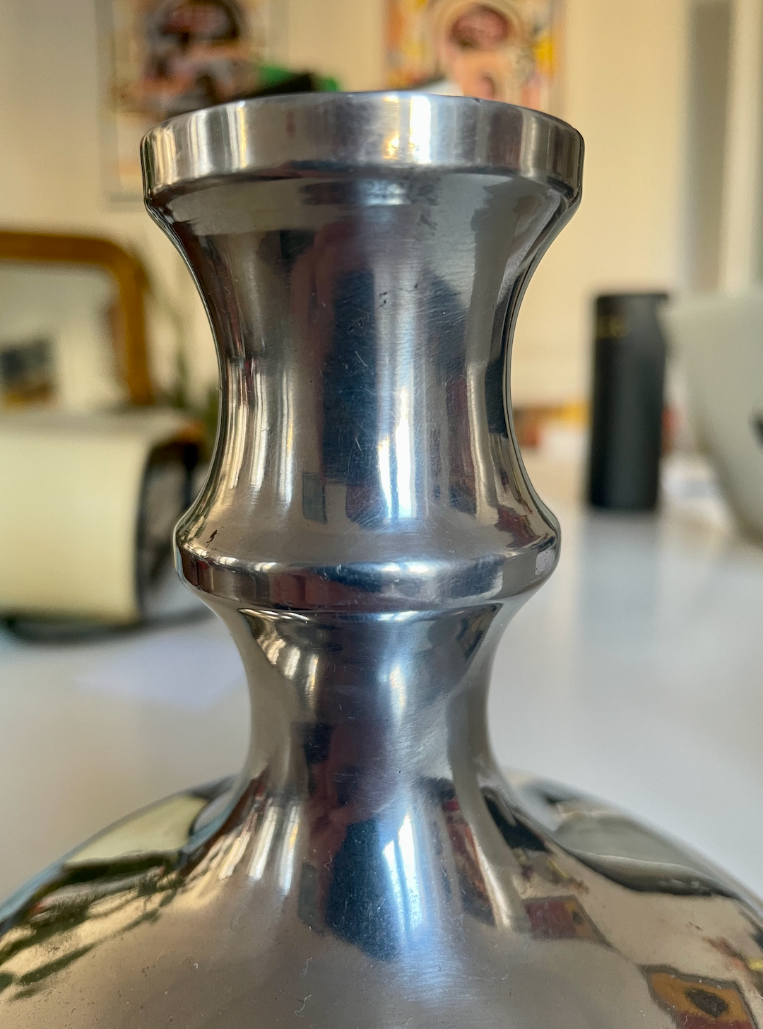 Stainless steel vase space age 1970