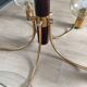 Pair of matching brass and bakelite chandeliers, 3 and 5 branches, 70s milk