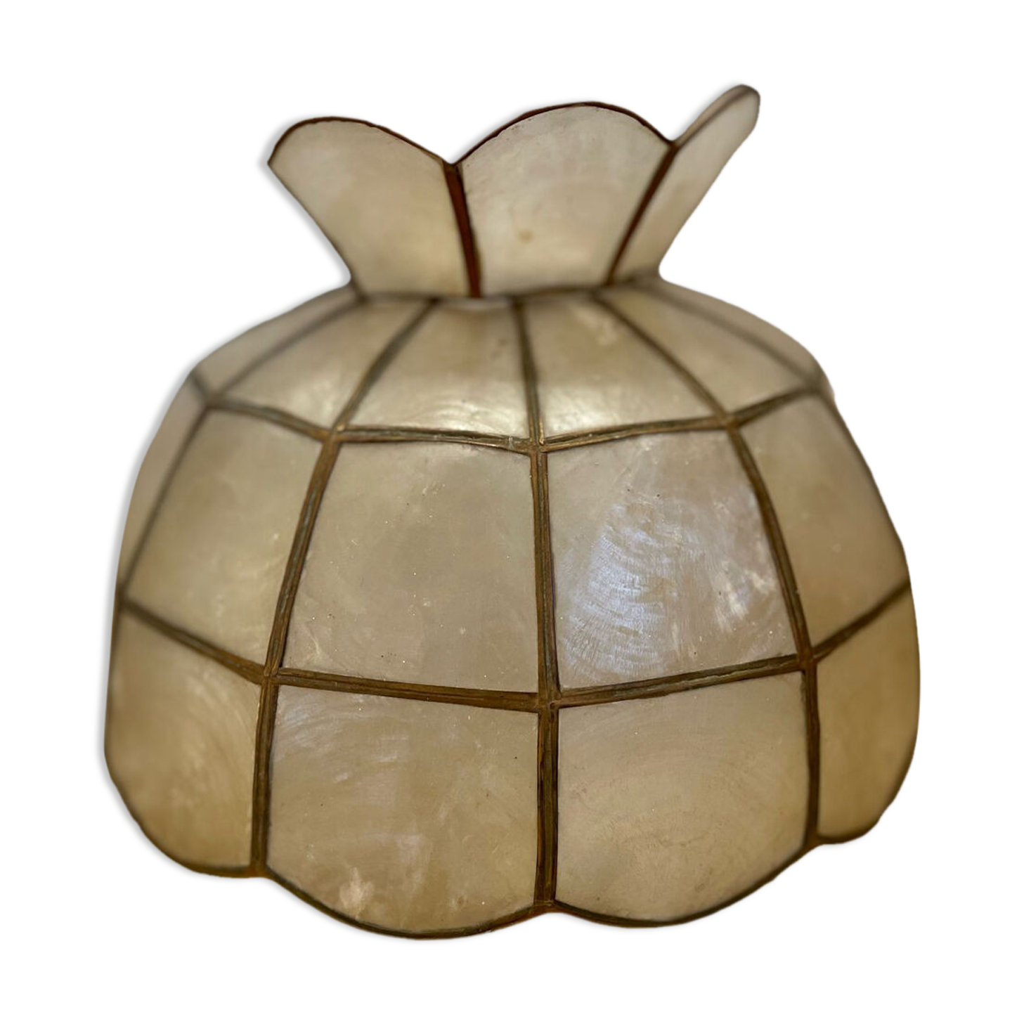 Mother-of-pearl and vintage brass pendant lamp