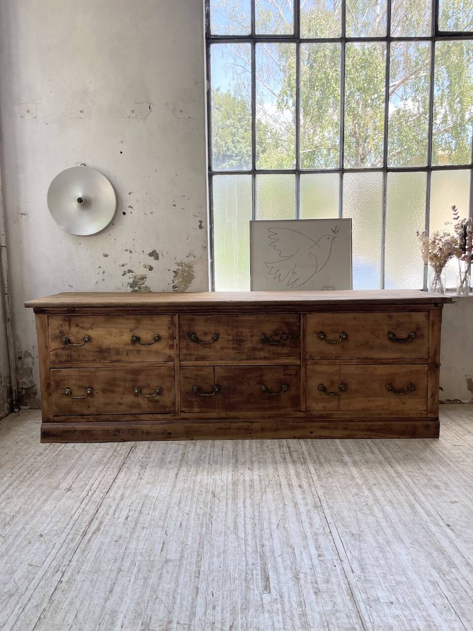 XXL walnut silk loom furniture from the 50s