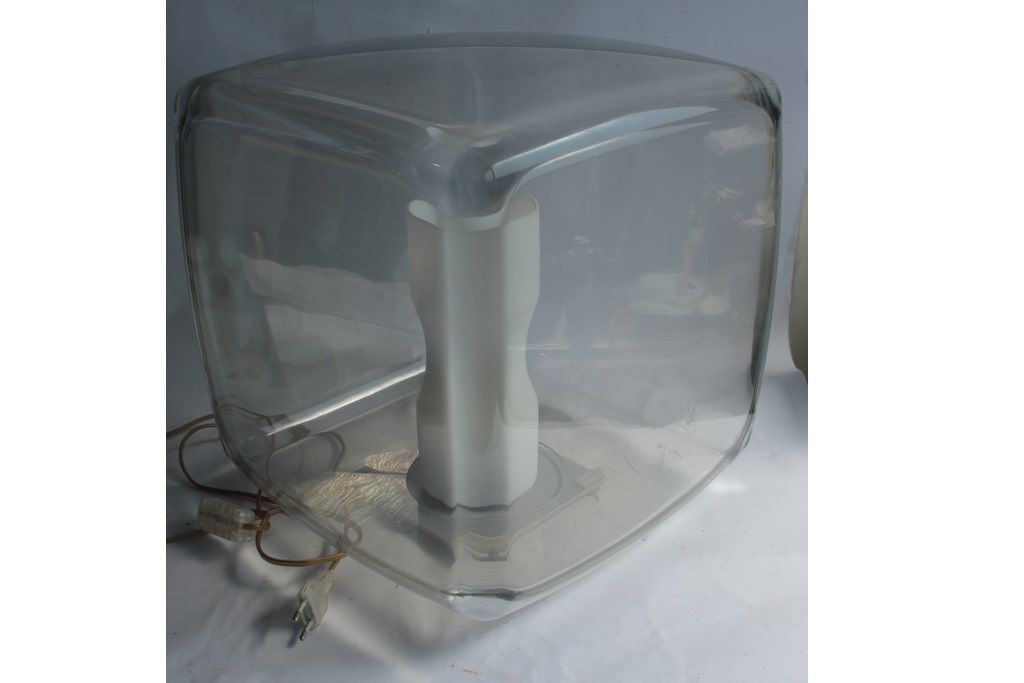 Plexiglas cube lamp viso canada 1990 design philippe lisboa