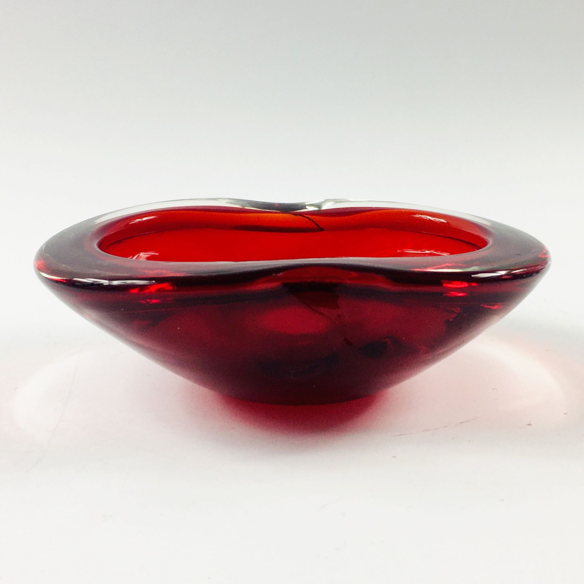 Large Murano Sommerso Glass Bowl or Catch-All / Vide Poche, Italy, 1960s
