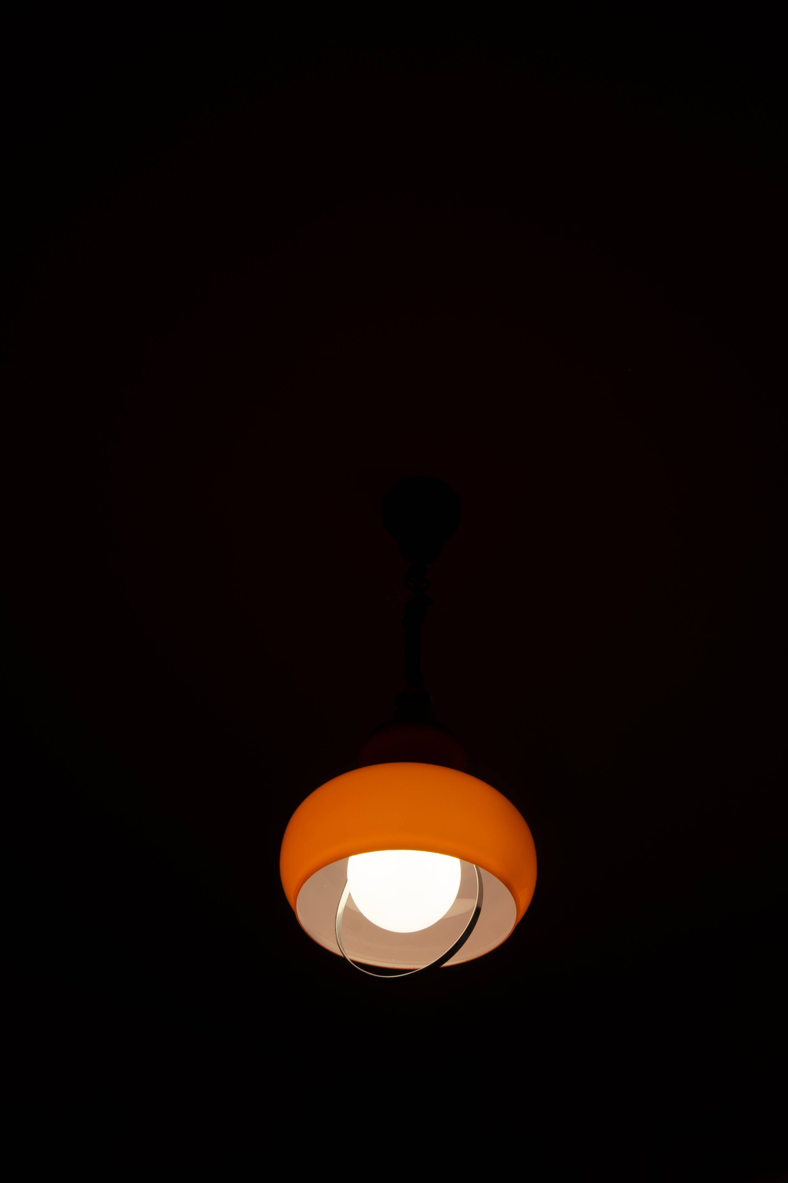 Space Age Opaline Glass Pendant Light
