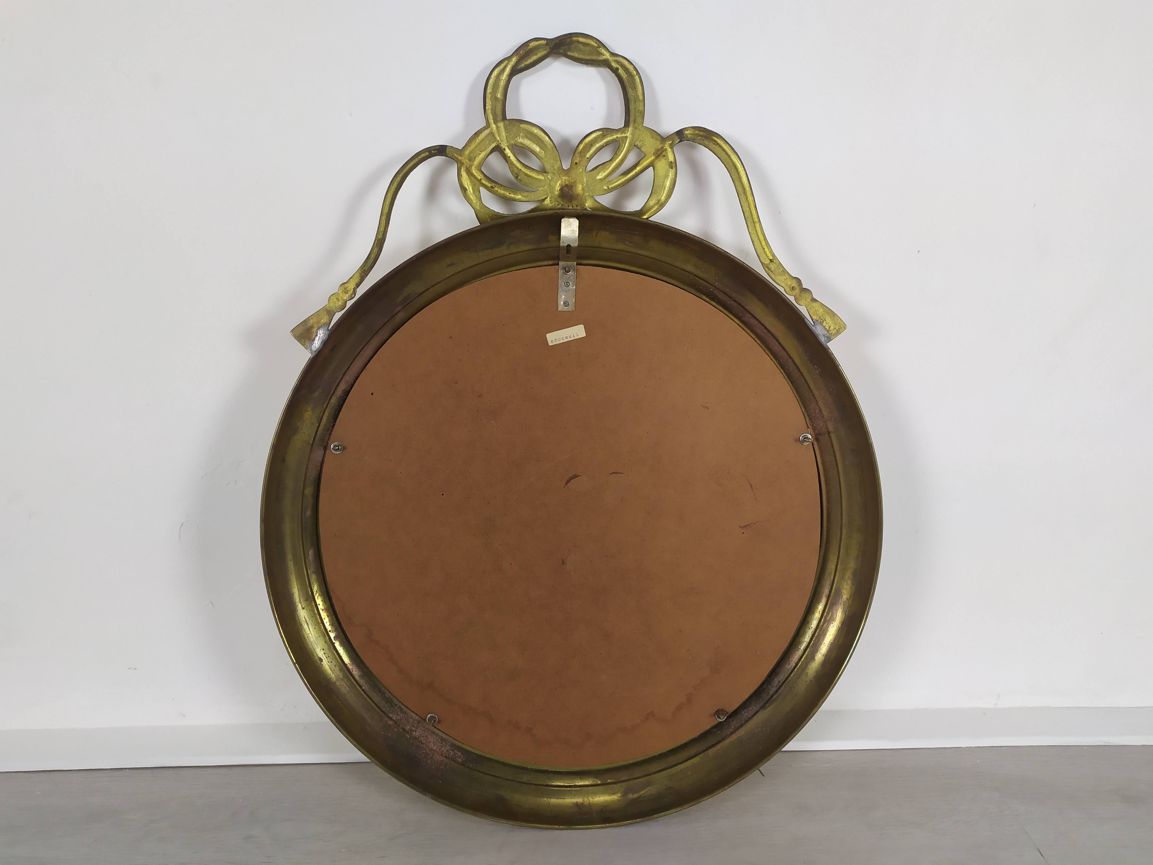 Golden brass mirror