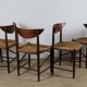 Série de 4 chaises scandinave Peter Hvidt – teck & corde - Années 60
