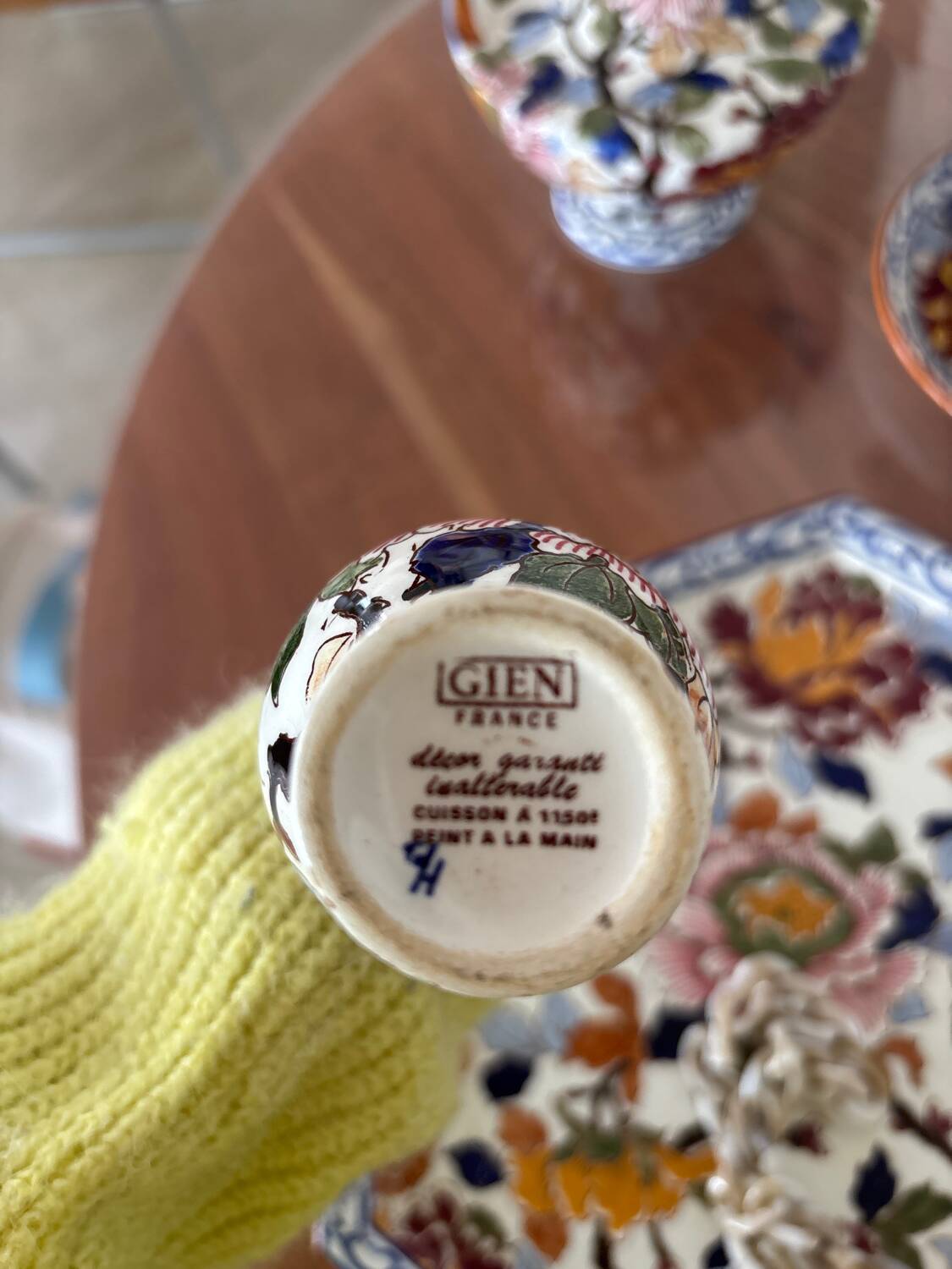 Gien tableware set, peony collection