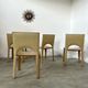 Lot 4 chairs all leather cream design 70s/80s Italy vintage