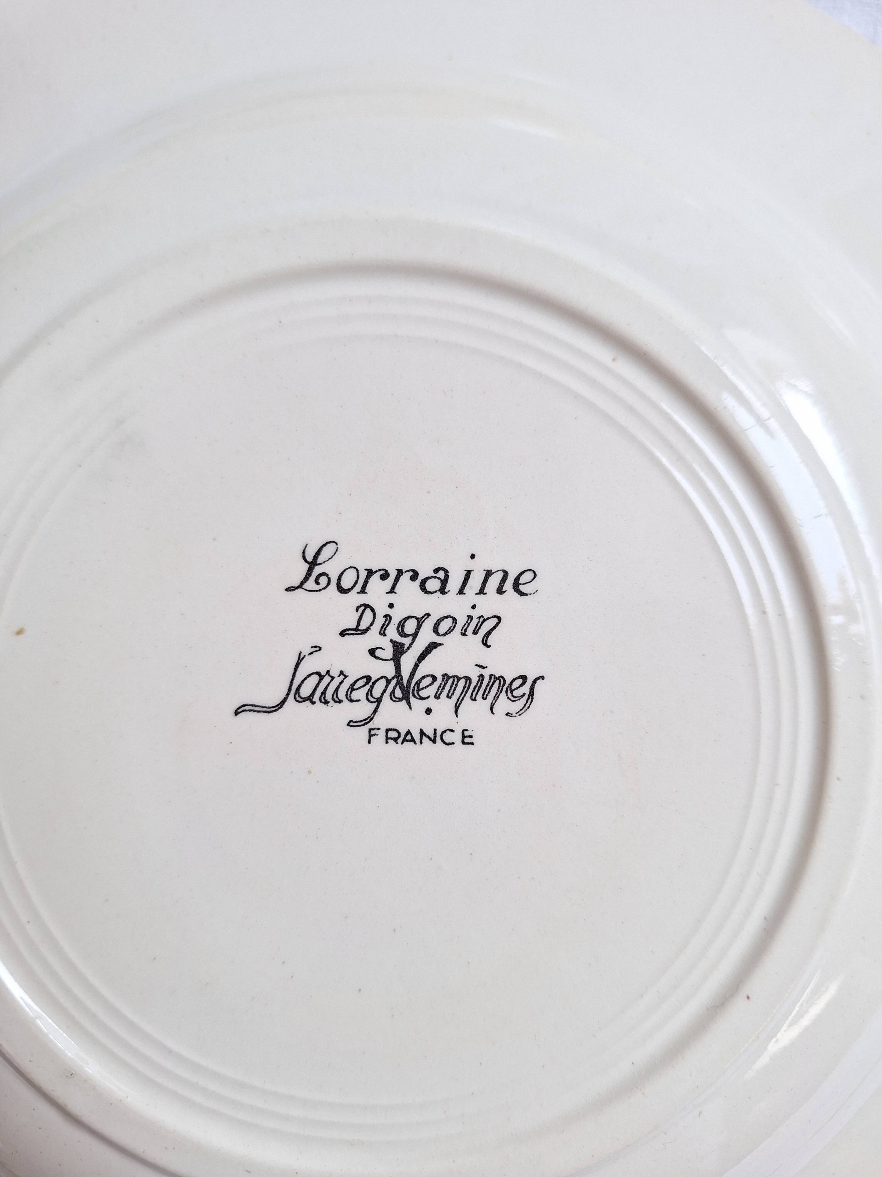 Deep plates Digoin Sarreguemines Model Loraine
