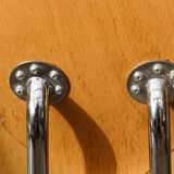 Set of two pairs of vintage 1970s chairs, in chrome metal and beech.