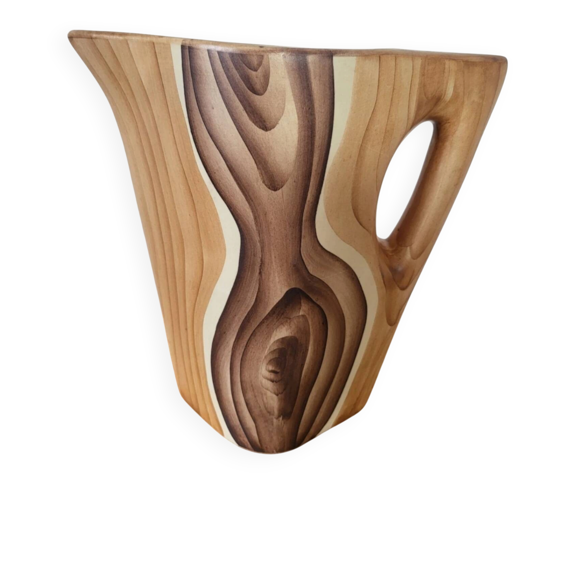 Pichet Vallauris en céramique faux bois