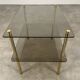 Smoked glass and gold metal side table, 1970s