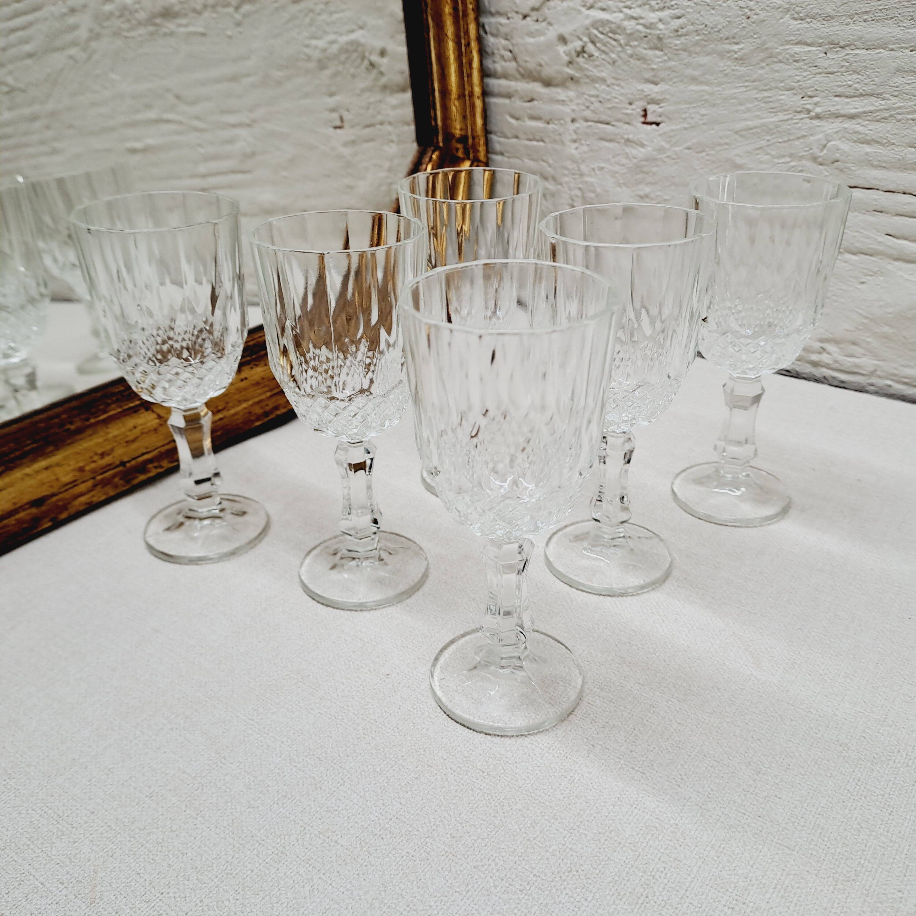 Set 6 verres digestif verre ciselé