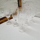 Set of 6 chiseled glass digestive glasses