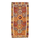 5x10 Red & Orange Geometric Vintage Kilim Rug,142x302Cm