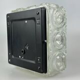 Limburg glass and metal ceiling light, Germany 1960