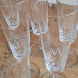 Chiseled crystal champagne flutes