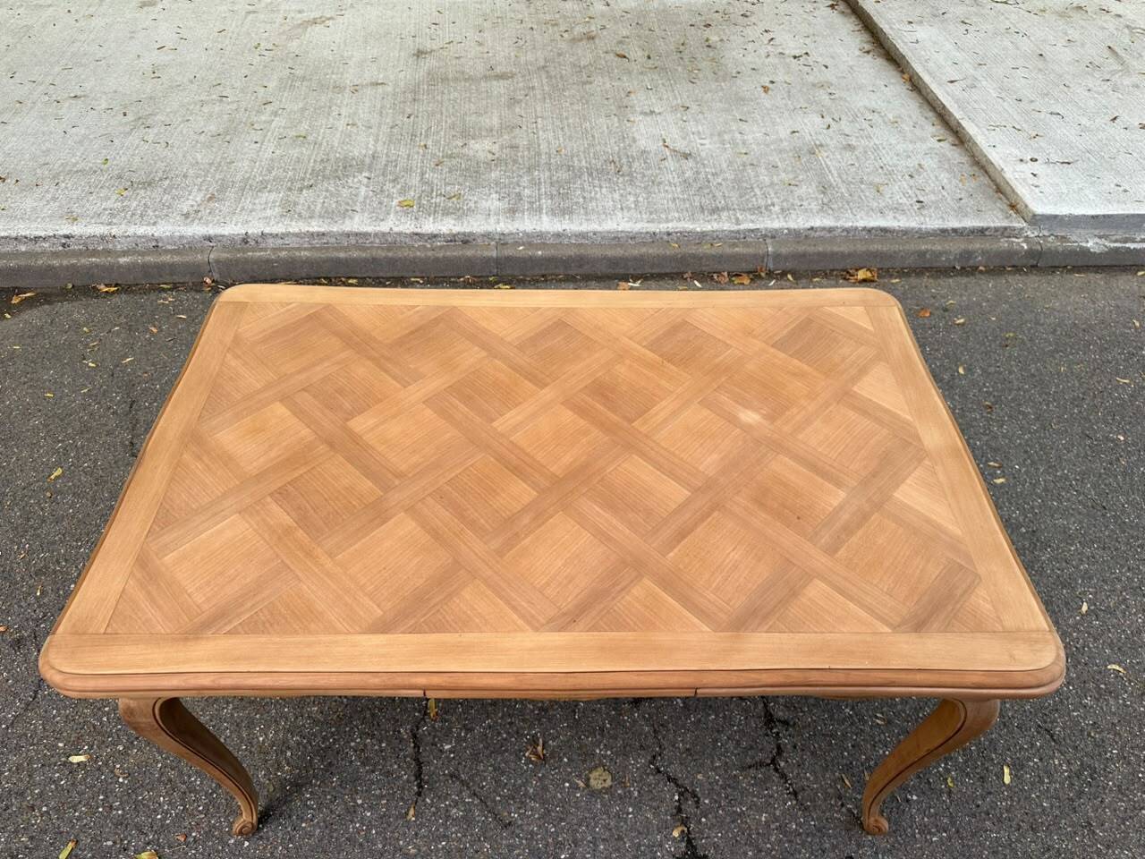 Large Louis XV dining table stripped in solid cherry wood 1970 270cm