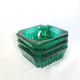 Emerald green glass ashtray, Arques crystal glassware.