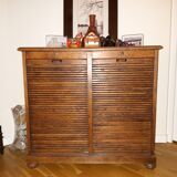 Furniture filing cabinet with double curtains