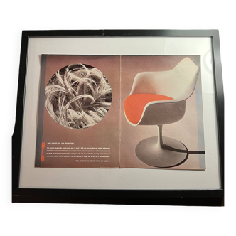 AFFICHE ENCADREEE KNOLL EERO SAARINEN SPACE AGE TULIP CHAIR